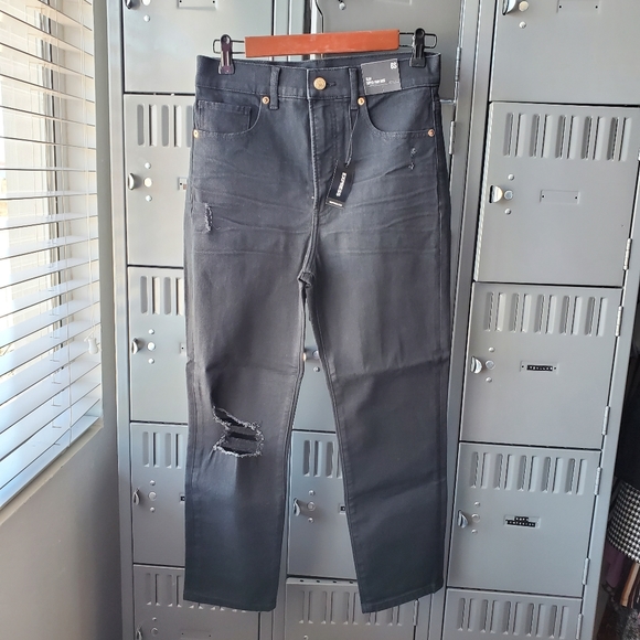 Super high waisted black slim jeans 6 SHORT - Picture 5 of 11